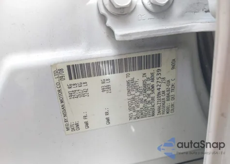 2009 Nissan Altima 2.5 S из США, поврежденный, VIN 1N4AL21E09N427539